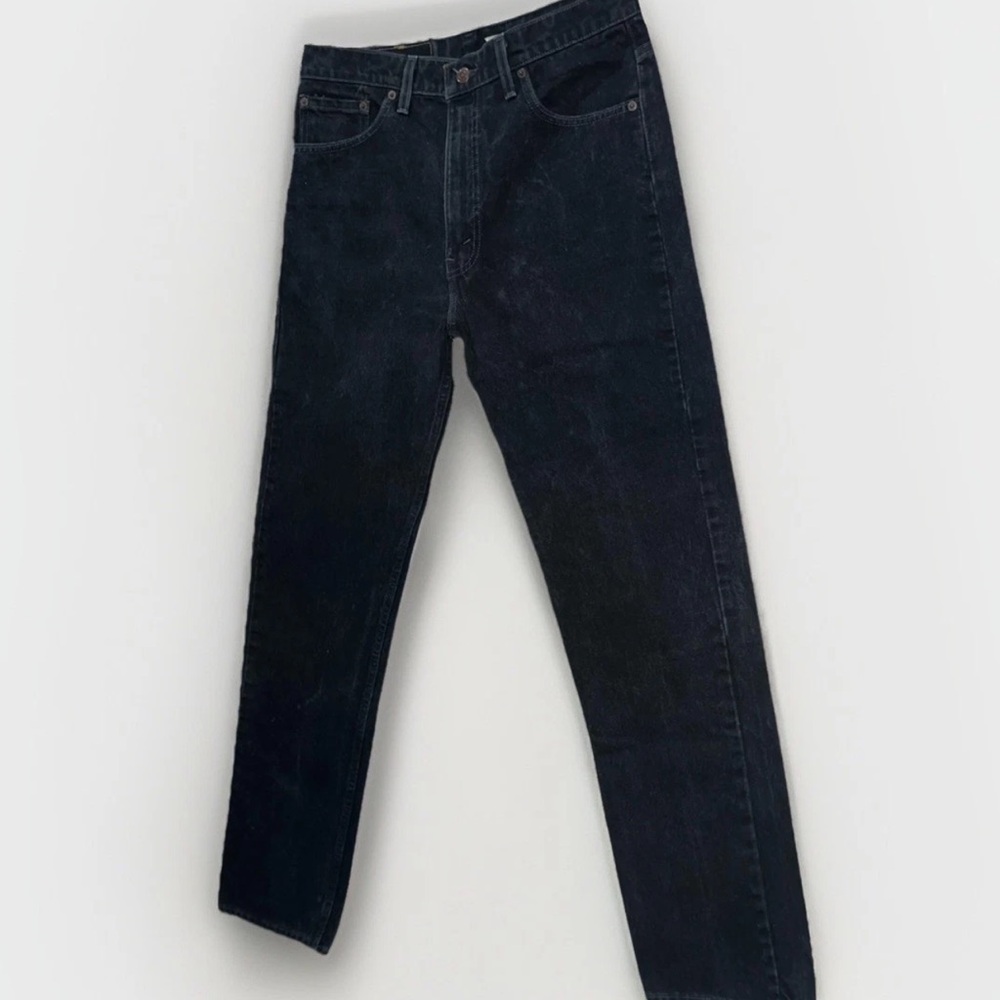 VTG 90s Levis 505 Jeans Men 36x34 Straight Reg Red Bat Wing USA Black Denim